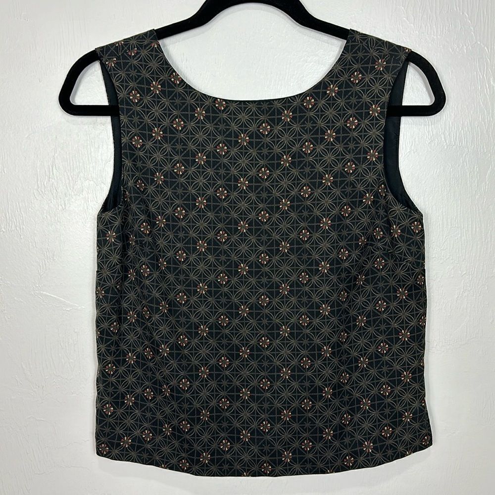 Tommy Bahama Vintage Silk Sleeveless Blouse Top In Black Size XS
